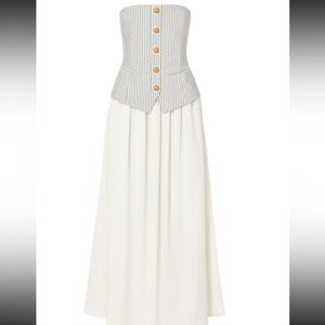 CAMI NYC Strapless Maxi Doublestripe Dress ✨